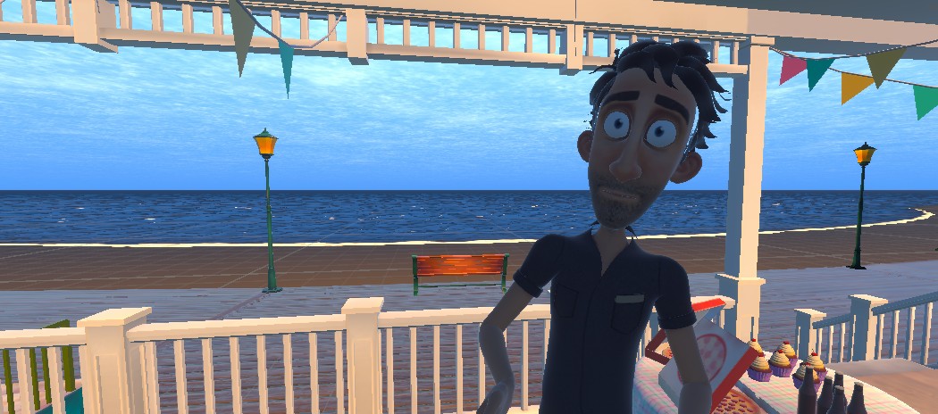 The father on the family's porch